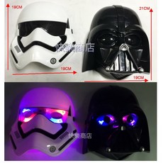 星際大戰面具 白兵面具 黑武士面具 發光面具, 1個, 白兵