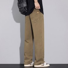 하울맨 남성 순면 와이드 팬츠 허리 밴딩 루즈핏 일자 통바지