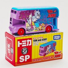 타카라토미 토미카 톰과 제리 2층 버스 미니 장난감 자동차 다이캐스트, 톰과 제리 퍼플