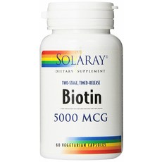 Solaray 生物素補充素食膠囊 5000mcg, 60顆, 1罐
