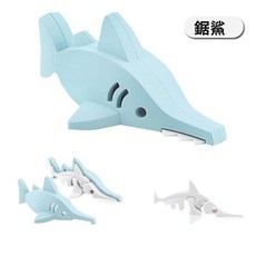 磁吸積木海洋魚類玩具拼裝積木，生日禮物巨齒鯊鯨魚益智積木立體拼圖鯊魚動物積木, 鋸鯊-展臺款, 1個