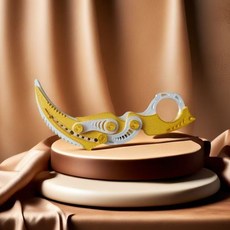 3D打印爪子刀折疊爪刀模型 塑料質感蘿蔔刀玩具 炫酷無畏契約, 1個, 金+白【18厘米】