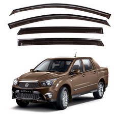 엑스핏 차종별 맞춤 스모그 썬바이저, 쌍용 코란도스포츠, 투명블랙