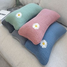 목화방 메밀베개 순면 피그먼트 데이지꽃 자수 베개 3종 국내생산 공장직영, 1개, 민트