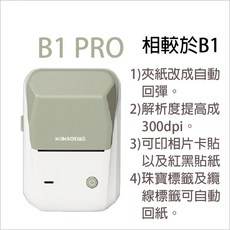 精臣 B1PRO 食品標籤列印機 紅黑雙色 300dpi 高清, 1個, B1Pro艾绿-單機(無貼紙), B1Pro艾綠-單機(無貼紙)