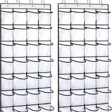 門後掛袋儲物袋 收納袋鞋子收納袋 多層網格收納掛袋, 28格白色