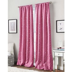 126828 Curtainworks STAR 스타ry Night 암막 봉 포켓 창문 커튼 싱글 패널 213.4cm(84인치) 핑크 1Q82470GPK
