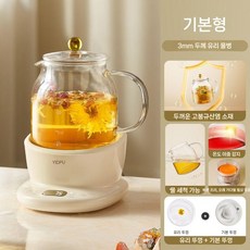 유리약탕기 가정용약탕기 달임기 미니 전기 포트 홍삼 주전자, B. 유리뚜껑