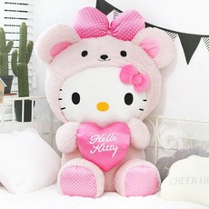 헬로키티 자이언트 100CM 대형인형, 헬로키티 핑크하트베어, 1개