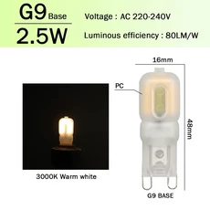 G9 LED 옥수수 전구 E14 AC 220V 2W 3W 4W 슈퍼 밝은 라이트 비 스트로브 따뜻한 흰색 라이트은 할로겐 램, 18 G9 2.5W 3000K, 05 2pcs