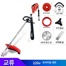 예초기 다기능 기프트백 전기 잔디깍이 배낭형 견착식 엔진, A.220v디럭스패키지, 1개, 기본 색상