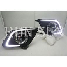 RUN SUN 車燈 MAZDA 3 專用 ㄈ型日行燈 霧燈蓋 (2014-2016), 1個