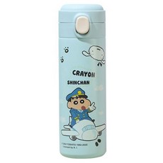 StarR 크레용 신짱 밀크 크림 진공 보온 보냉 텀블러 SC10146, 1개, 450ml, 블루