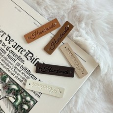 [가죽1번지] 5개세트 세탁가능한 가죽라벨 스몰 불박 핸드메이드 라벨, 1개, 다크브라운