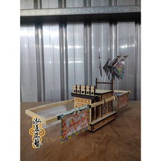 泓展工藝坊 模型武轎 迷你武轎 小武轎 廟會模型 陣頭模型 迷你陣頭 模型 神轎 小神轎 五營旗, 1個, 無燈款