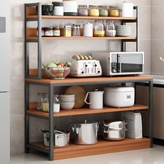 SeekFun 진열장 수납 선반 정리대 보조 테이블 주방 거실 시스템 거실장 다용도 튼튼한 스탠드 홈 커피머신 수납장 800mm/1000mm, 5단, 블랙/Black