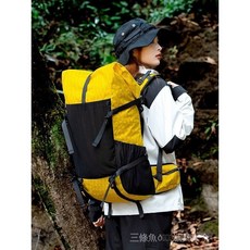 戶外登山包X-PAC輕量化徒步越野露營雙肩包，可調節肩帶捲口健身包, 黑色,40L+10