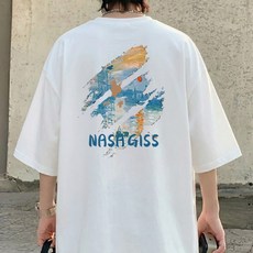 JBOOM 남자 오버핏 반팔티 프린트 티셔츠