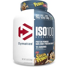 Dymatize ISO100 乳清蛋白粉 可可鵝卵石口味, 1個, 2.3kg