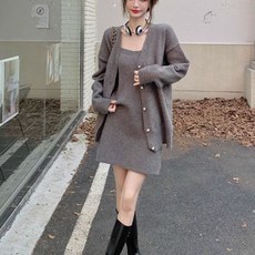 여성투피스 / 가디건 + 나시원피스 / 니트 코트 / 롱코트 / 여성원피스 / TZ241224640 70