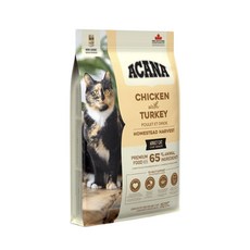 ACANA 愛肯拿 田園收穫貓糧 (低GI配方) 成貓乾糧, 1.8kg, 1包, 雞肉+火雞