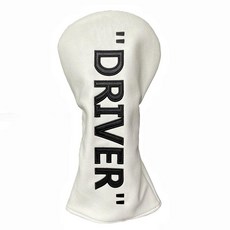 NEwoilkwo Golf Club Headcovers Rescue 하이브리드 헤드커버 헤드 커버 하이브리드용 프리미엄 가죽 골프 화이트 블랙, "드라이버" 1개