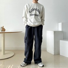 남성 Y2K 와이드 코듀로이 카고 팬츠 스트링 스타일 231020M