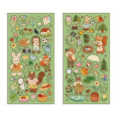 만화 동물 스크랩북 스티커 투명 장식 스티커 (DIY 공예 저널링 스크랩북 다이어리 플래너에 적합), 3
