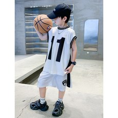 兔巴叮童裝 男童籃球服套裝2025新款夏季運動冰絲速乾球衣背心短褲兩件套潮學生洋裝兩件套兒童套裝男童套裝休閒舒適