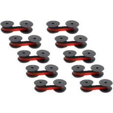 10팩 호환 GR24 타자기용 카본 리본 검정 빨강 금전등록기 계산기 잉크 카트리지 스풀과 호환(GR24 10개), GR24 Black Red 10pcs