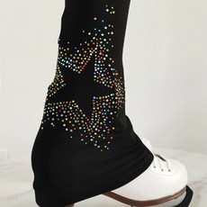 피겨 연습복 큐빅 무대 트레이닝복 원피스 상하세트 팬츠, 1개, 컬러풀 파이브스타 JB124