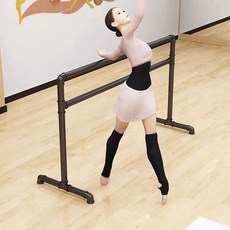 1인용 발레바 스트레칭바 홈 연습용 가정용 홈트레이닝 높이홑겹 무용 스트레칭 연습, 더블로드100롱105하이블랙, 1개, 10. 싱글 로드 200cm 90cm 블랙