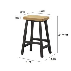 카운터 바의자 홈바의자 스탠딩 의자 바텐 스툴 카페, 두꺼운 다리 45