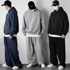 오프앤 탄탄 남자 오버핏 후드 트레이닝복 츄리닝 세트