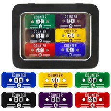SIXPIONTS 6피스 라이프 카운터 하트 심볼 스케일 패턴 카운터 메탈 박스 포함 Magic The Gathering Commander Deck LCG/RPG/D&D, 6개/박스 색상-a