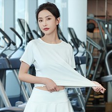 新款夏網紅冰絲羽毛球服運動套裝女寬鬆速乾涼感瑜伽服跑步健身衣