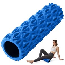 JOYVANTAGE 딥 티슈 마사지기용 폼 롤러 38.1cm(15인치) 고밀도 운동 특허 롤러 근육 마사지 및 근막 유발점 릴리즈 백 롤러 이동성 향상(블루), JOYVANTAGE 딥 티슈 마사지기용 폼 롤러, 38