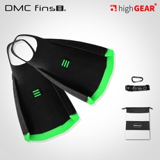 DMC 오리발 리펠로 블랙 - 훈련용 숏핀 + 오리발 수납가방 + 보관고리, 블랙 ML (270~280mm)