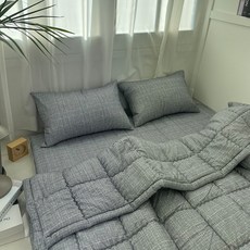 이불아저씨 포시즌 요매트(+솜포함) 요이불세트 요+차렵이불+베개커버, 지몽 그레이