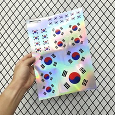 태극기 혼합 사이즈 PVC 스티커, 1개, 태극기 A4 혼합사이즈 스티커세트 홀로그램