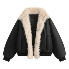 山貂情侶款冬季休閒潮流加絨加厚短款棉服外套