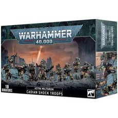 戰鎚40K Astra Militarum: Cadian Shock Troops 星界軍卡迪亞突擊部隊 模型組裝套件，體驗軍隊組裝與塗裝樂趣, 1個