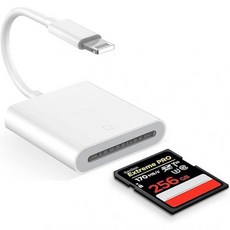Apple MFi 인증 iPhone용 라이트닝 투 SD 카드 카메라 리더 iPhone 14/13/12/11/XS/XR/X/8/7/iPad 플러그 앤 플레이와 호환되는 트레일, 1 Slot, 1개
