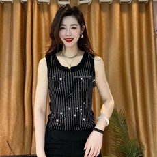 화려한 블랙 조끼 재즈댄스복 라인 여성 줌바 방송 스포츠 라틴 탱고 사교 캐주얼, 검은 색