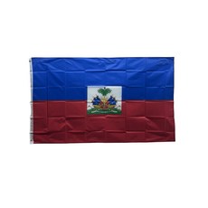 아이티 국기 Haiti flag 90x150cm 폴리에스터 90g 금속 고리 이중 스티치 마감, 1개, RED+BLUE