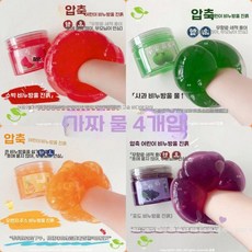 어린이들의 촉감놀이를 위한 슬라im, 1000ml, 28 4개입 수박+사과+오렌지+포도