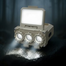 이하니 충전식 LED 헤드랜턴 캡라이트 등산 낚시 안전모 해루질 등산용 작업용 센서, 1개, 베이지