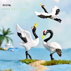 두루미 모형 조형물 소형 미니어처 장식 공예 악세서리 정원 피규어, 고개를 숙이는