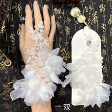 蕾絲手套 婚紗禮服配飾 鏤空花朵鑲鑽