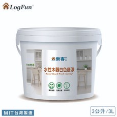 樂客 水性木器白色底漆 環保無毒 防霉抗菌 好刷快乾, 1個, 3L(超過1罐3L請選宅配)